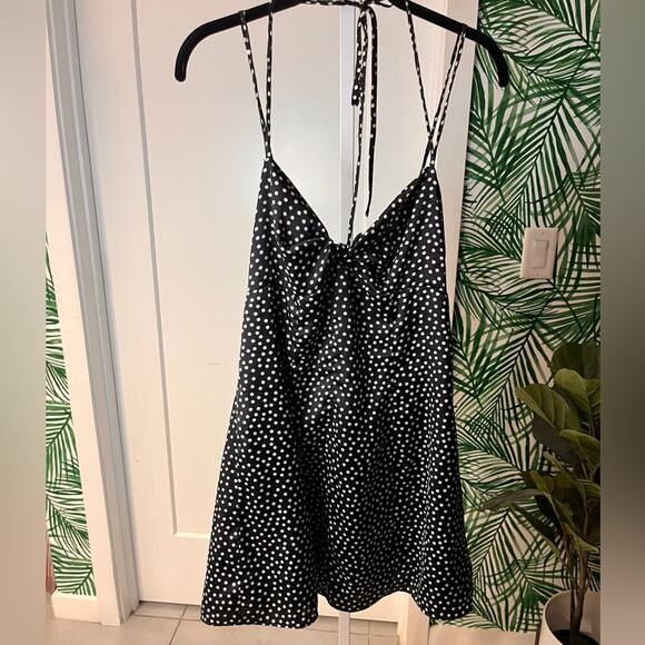 Lovers + Friends Black Polka Dot Trapeze Dress medium - Picture 1 of 12